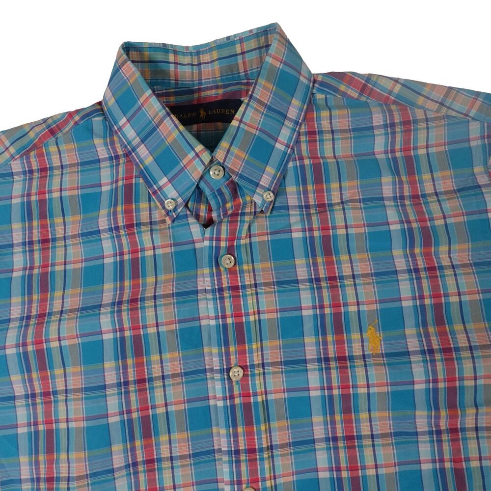 Ralph Lauren Plaid Button Up Long Sleeve Shirt Men's Large